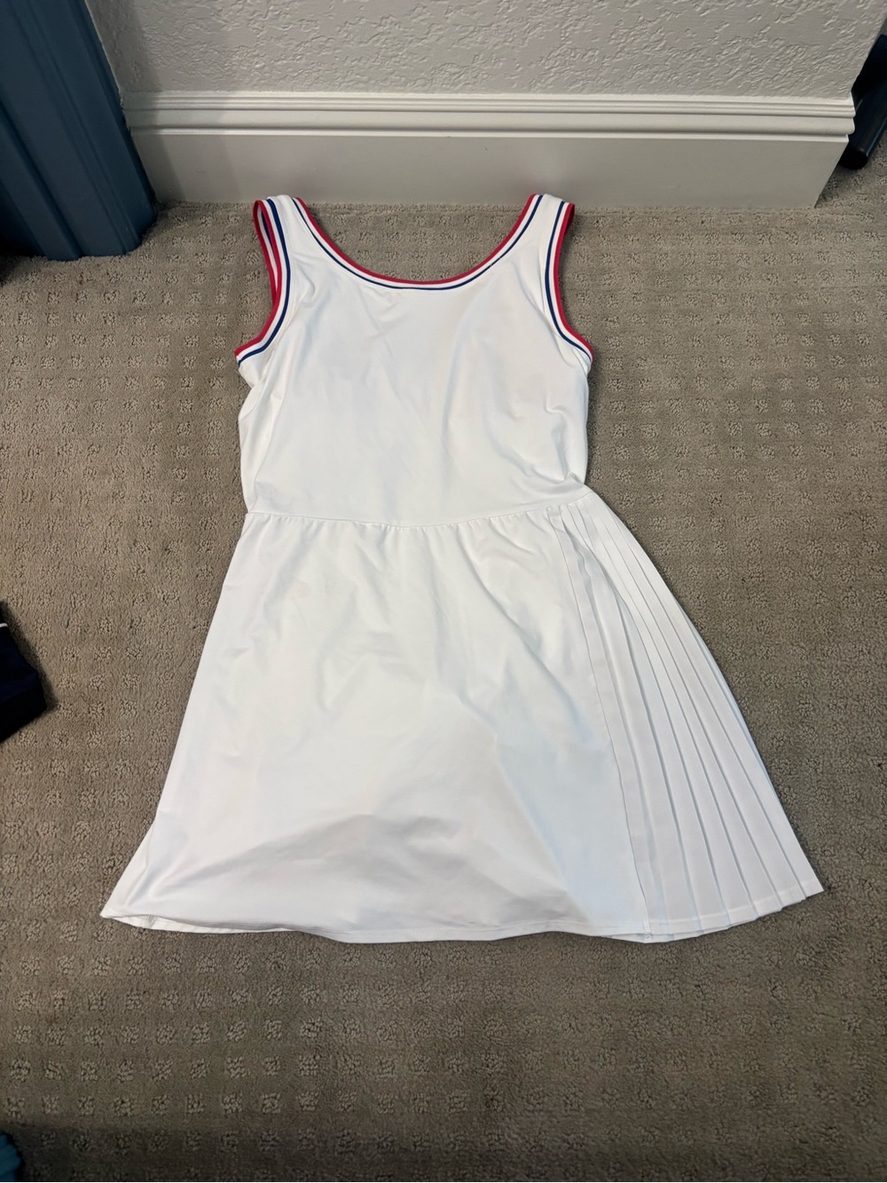 All in Motion Tennis Dress with Red & Blue Trim